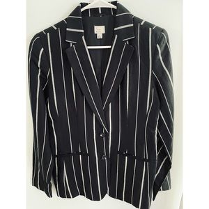 Black and Grey Striped Blazer (Size:6)